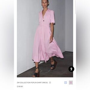Zara ZW COLLECTION POPLIN SHIRT DRESS